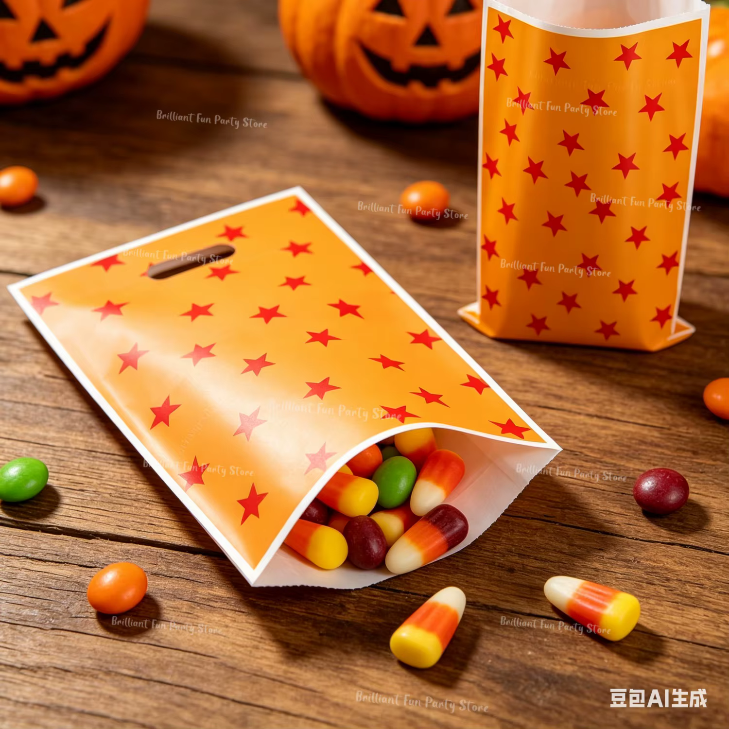 Sacs cadeaux orange de dessin animé pour enfants-fournitures de fête d'anniversaire Goku Goody Biscuit sac de bonbons décor de réception-cadeau pour bébé cadeaux de fête pour garçons