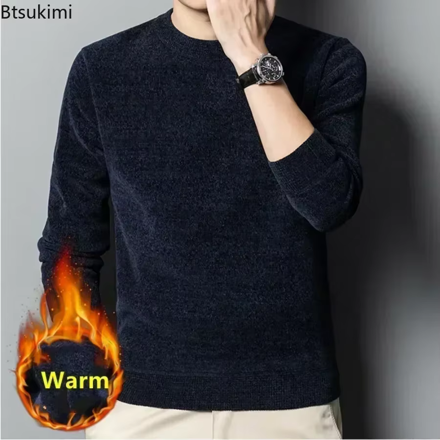 2026 hommes épais chaud Chenille cachemire pull haut automne hiver doux