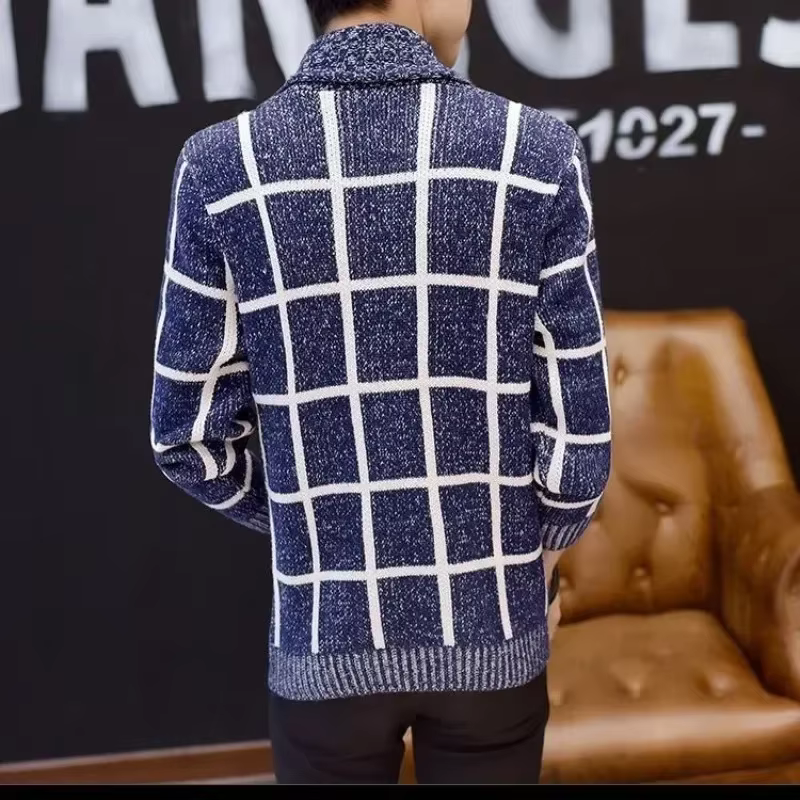 Cardigan tricoté pour hommes, vêtements sans capuche, Patchwork à carreaux, produits les plus vendus, vieille laine, mode coréenne S X A, 2025