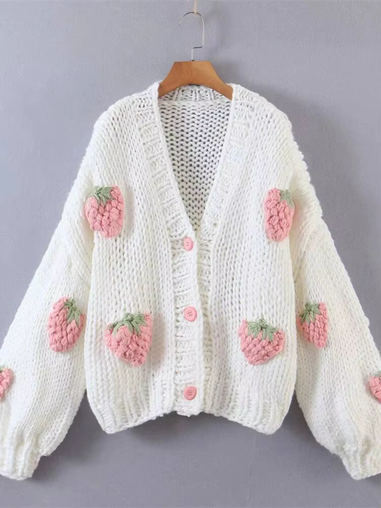 Pull tricoté à col en V pour femme