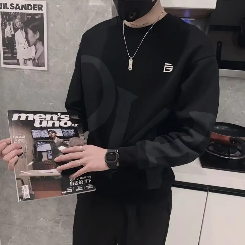 Pull à col rond PVD pour hommes, sweat-shirt, style coréen, streetwear S, haute qualité, automne, nouveau