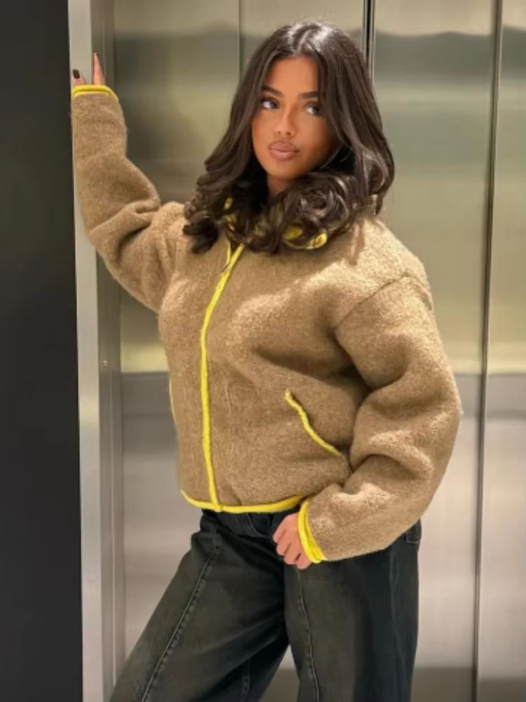 Nouveau Cardigan Chic à Fermeture Éclair pour Femme