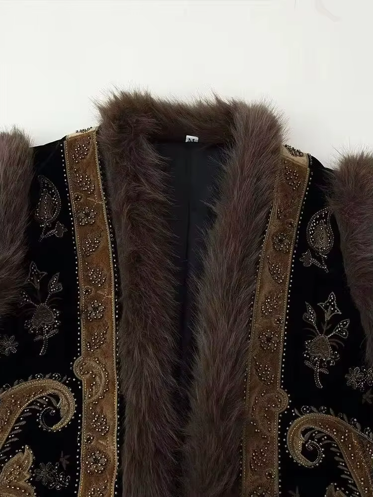 HH Fashion Gilet Chaud Sans Manches Rétro Style Urbain pour Femme