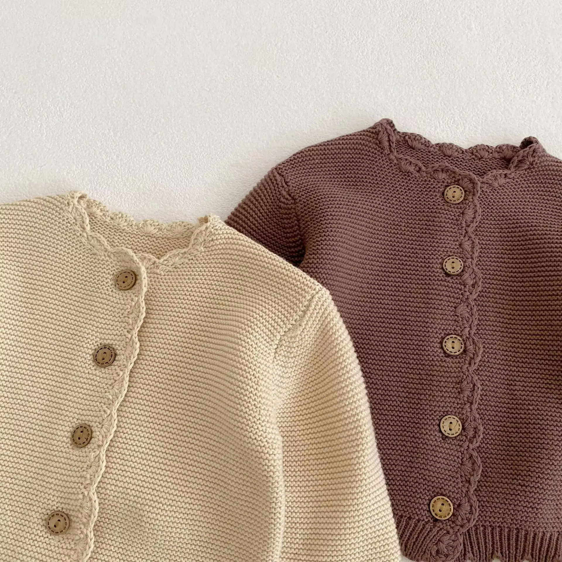 Cardigan d'automne pour bébé – Manteau pull en tricot à manches longues pour garçons et filles |   Veste polyvalente à col rond pour bébé fille, Cardigan d'hiver