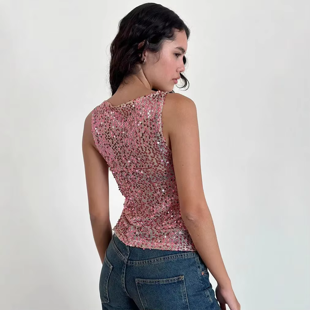 Gilet Sexy scintillant et ajusté pour femmes