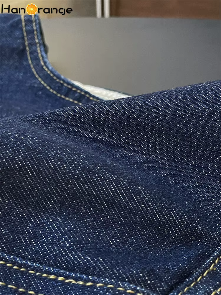 HanOrange 2026 – Nouvelle Collection Printemps : Gilet en Jean Femme Style Cowgirl, Sans Col, Court, Sans Manches, Vêtement Vintage Féminin