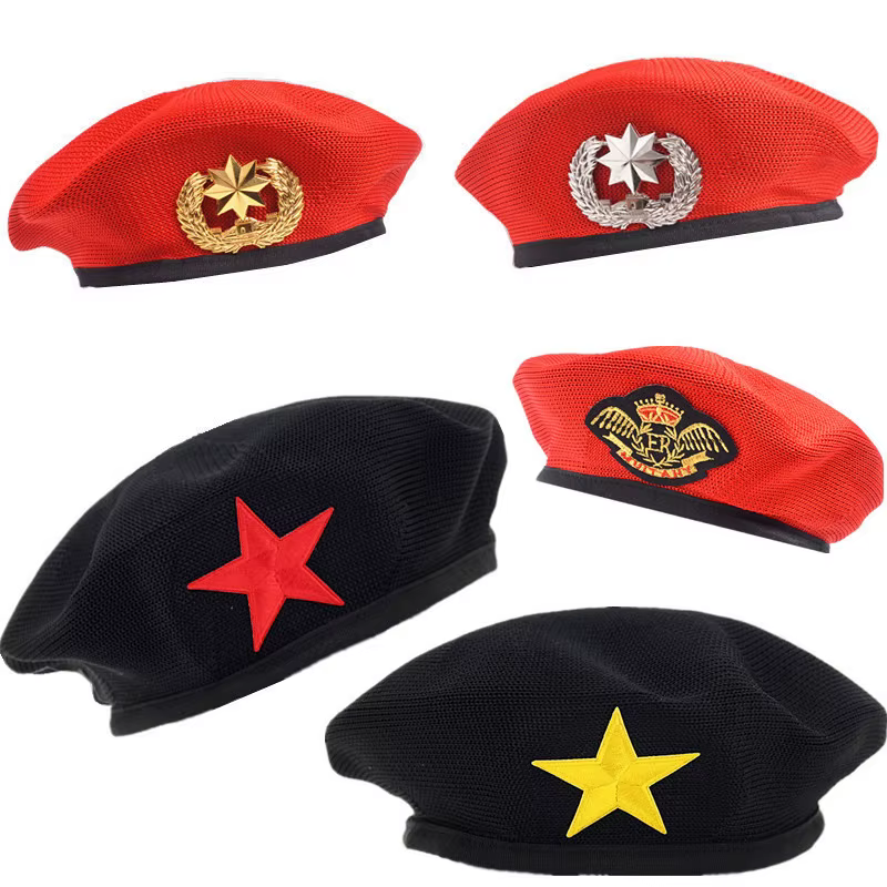 Chapeaux de Cosplay pour Spectacles de Danse Marin, Bérets, Chapeaux de Marin à Emblème Étoile, Casquettes Militaires Trilby pour Enfants, Adultes, Hommes et Femmes