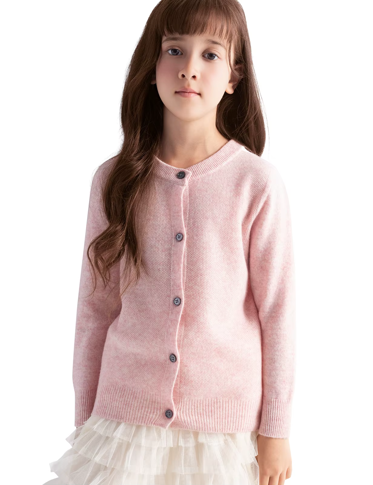 Cardigan 100% laine mérinos pour garçons et filles, automne-hiver, col rond, manches longues, pull sans couture, haut pour enfants, manteau en laine