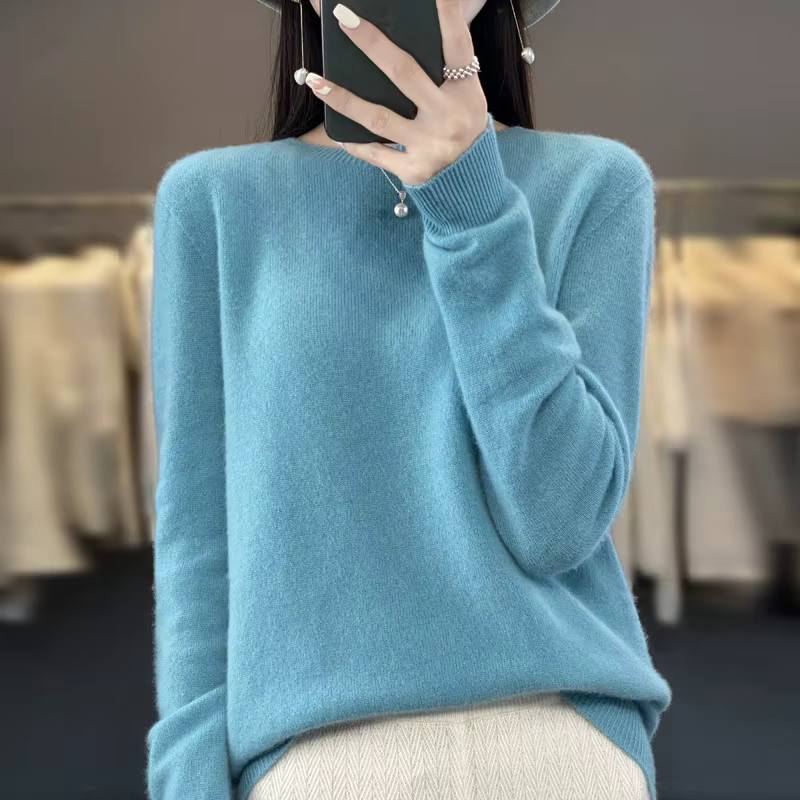 Pull en cachemire à col rond pour femme