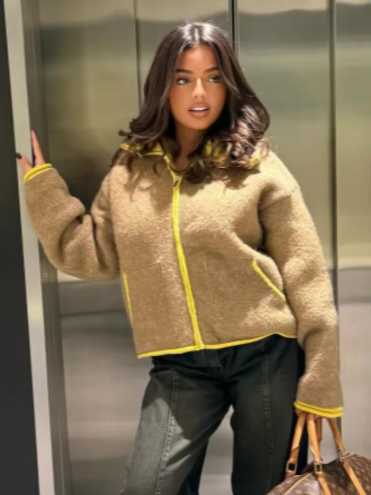 Nouveau Cardigan Chic à Fermeture Éclair pour Femme