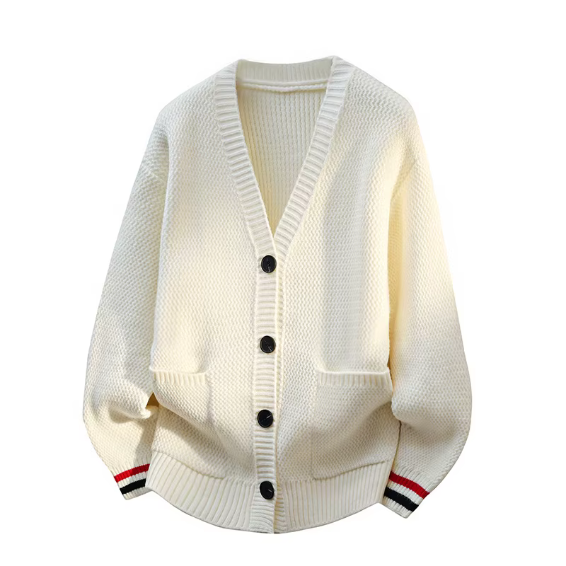 Nouvelle mode hommes col en v lâche tricoté Cardigans pulls qualité homme décontracté Sweatercoats vestes mâle hiver chaud Cardigans 4XL