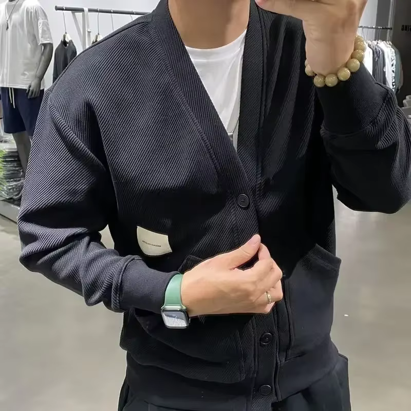 Vêtements pour hommes icône col en V Cardigan pull en tricot homme avec poches pulls hauts produits les plus vendus 2025 nouveau dans les tricots A X