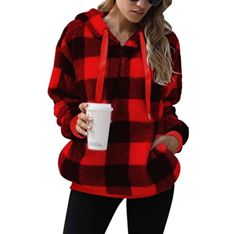Sweat-shirts à carreaux pour femmes