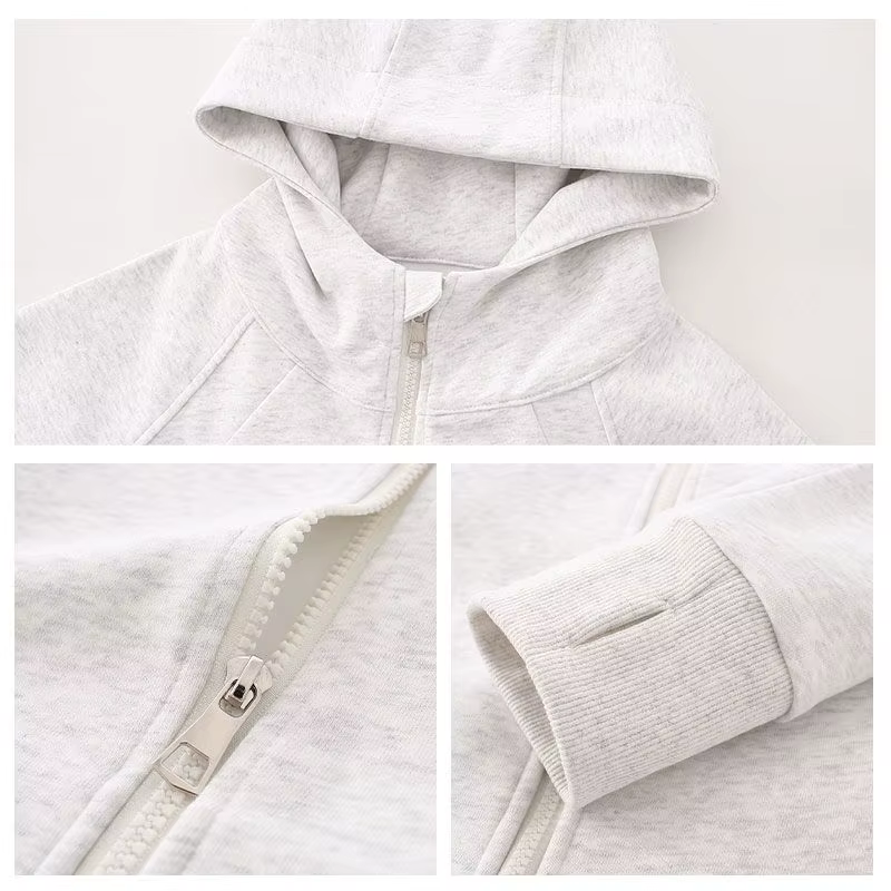 Pull à manches longues en polaire blanc et gris pour femme