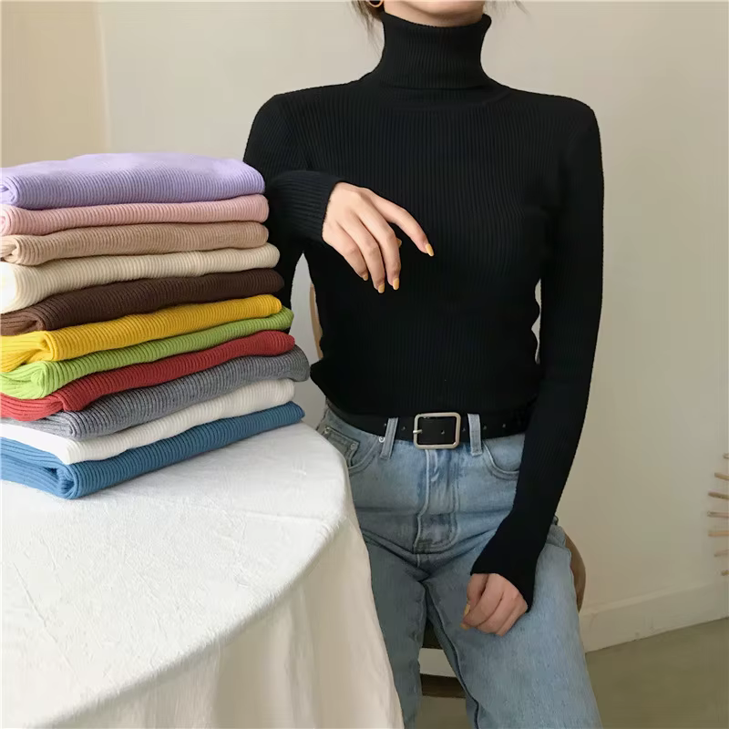 Femmes tas col roulé automne hiver pull nouvelle mode
