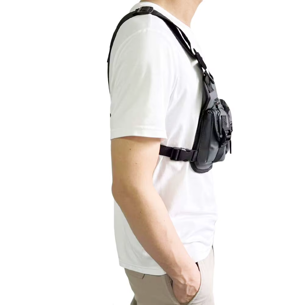 Sac de poitrine de gilet fonctionnel pour vêtements de travail, sac de gilet réfléchissant de marque tendance personnalisé, sac de gilet pour hommes en plein air de rue