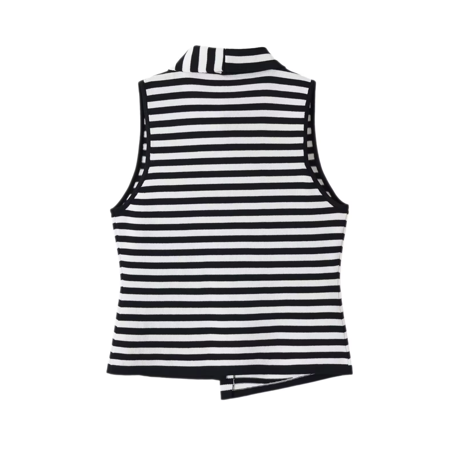 DUOPERI Gilet en tricot rayé noir et blanc pour femme