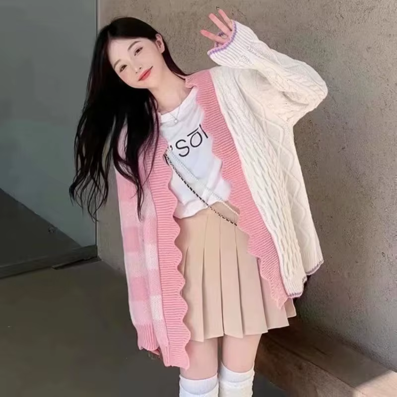 Cardigan pour femmes, vêtements à carreaux