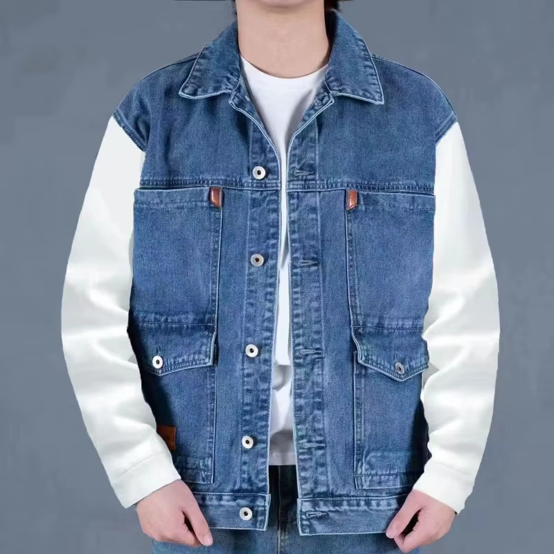 Gilet en jean rétro d'été tendance pour hommes, veste Cargo sans manches, vêtements de travail multi-poches