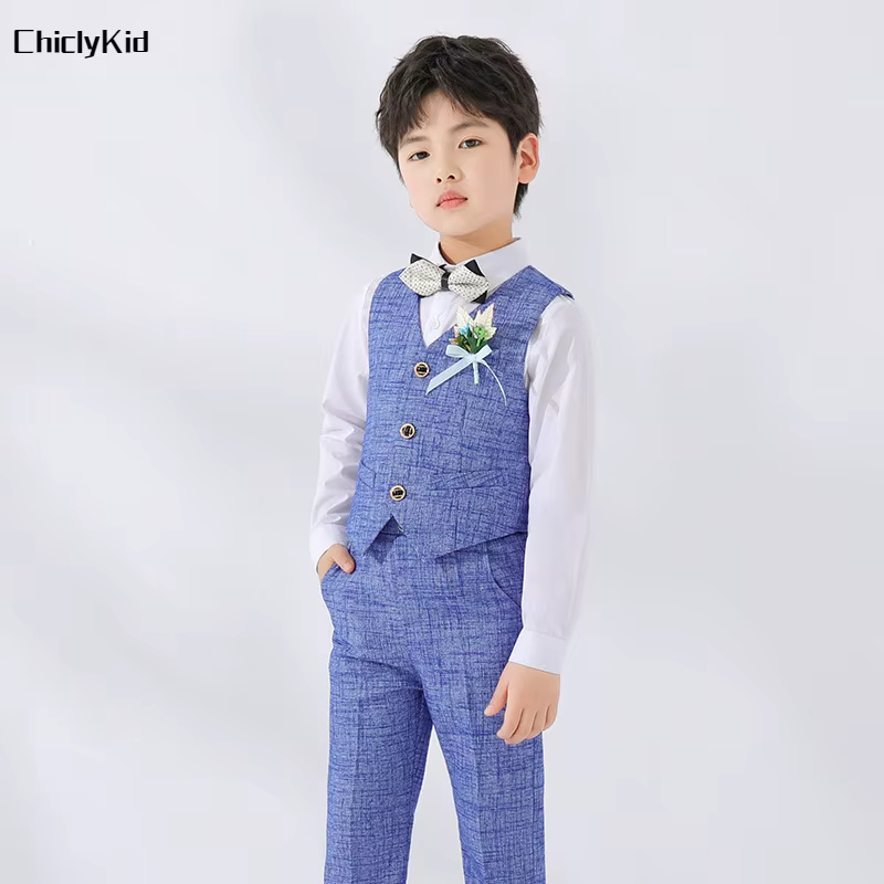 GlaPants-Ensembles de vêtements de mariage formels pour enfants, gilet pour enfants, olympiques de haute qualité pour bébés et tout-petits, tenues de fête à la mode pour garçons