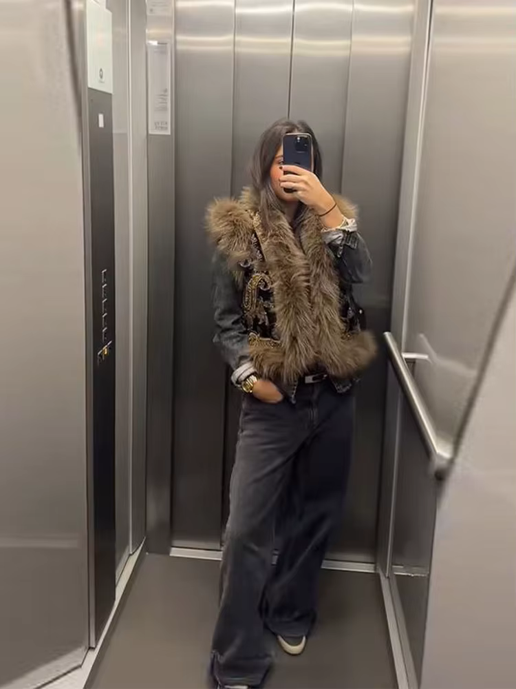 Veste à capuche à paillettes brillantes pour femmes