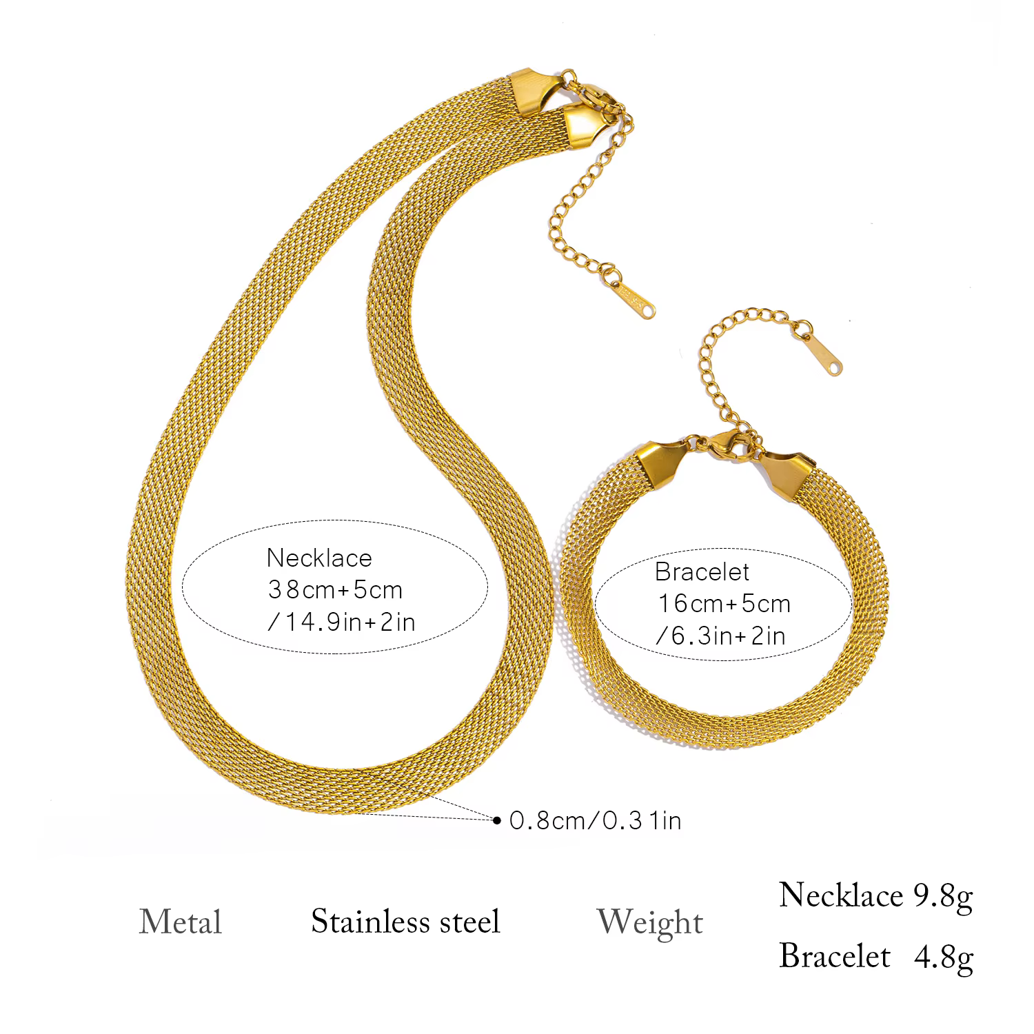 Collier ras du cou en acier inoxydable de 8mm de large pour femmes, Texture de maille Fine, bijoux hypoallergéniques minimalistes, cadeau