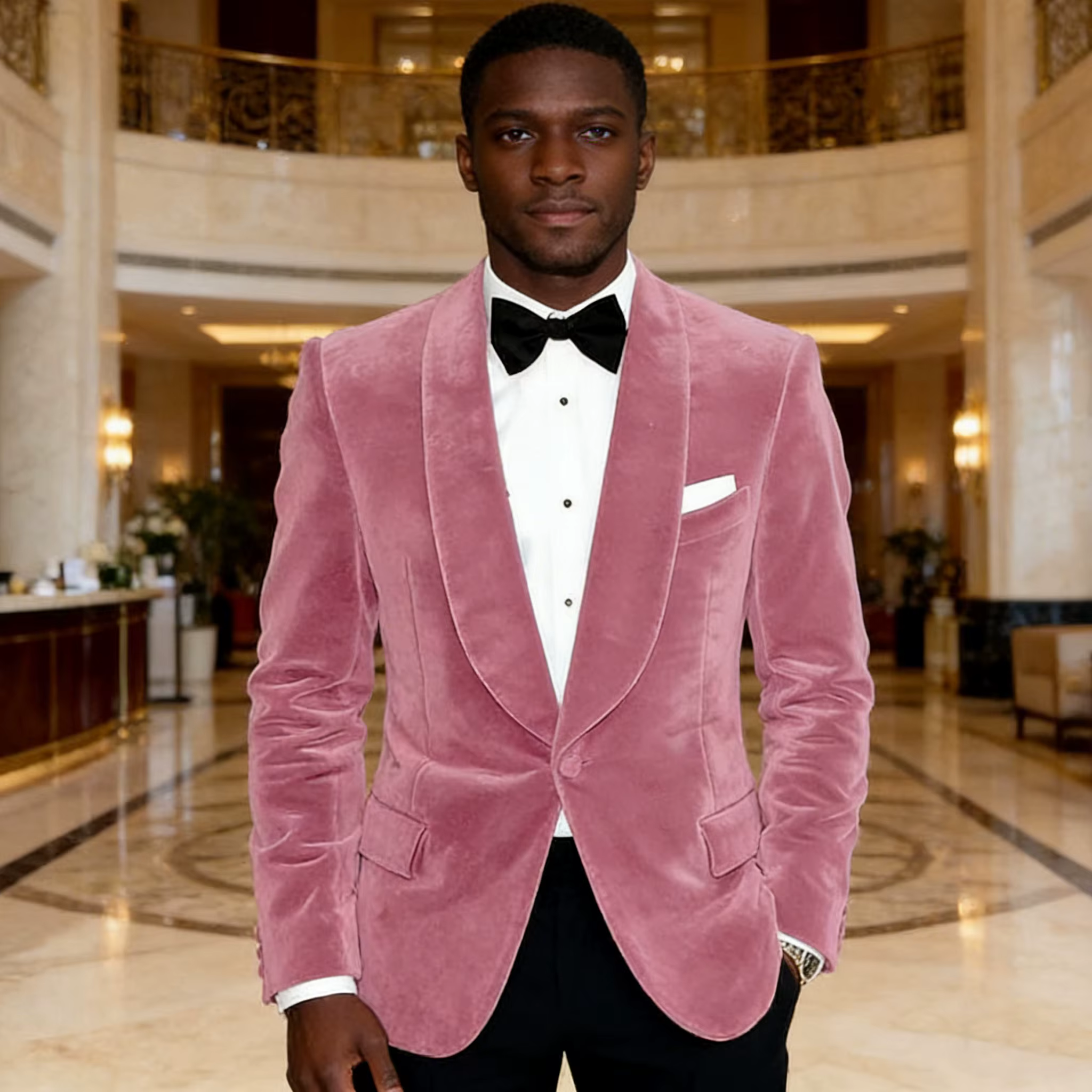 Veste de Costume Homme en Velours Vintage, Coupe Slim, Un Bouton, Col Relevé, Blazer Tendance pour Mariage, Bal de Promo, Garçon d'Honneur, Smoking Élégant pour Homme – Nouveauté Tendance