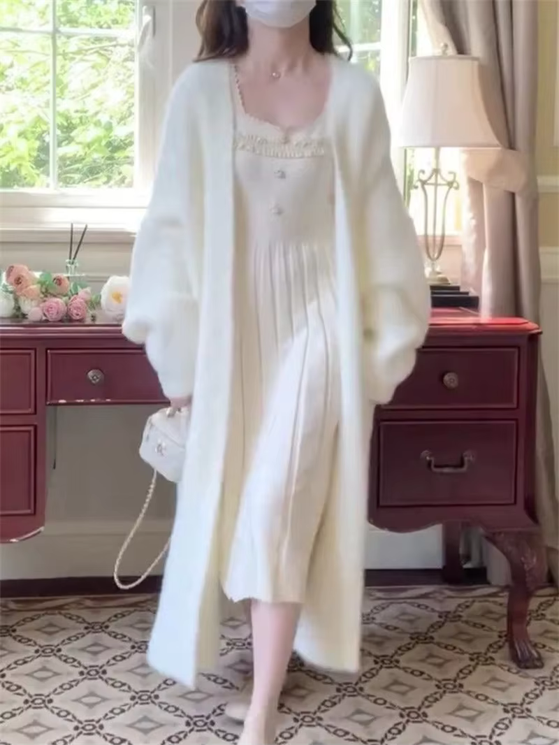 Cardigan tricoté en fourrure de vison douce pour femme