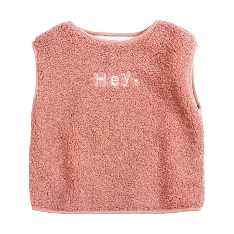 Gilet pour enfants pour l'automne et l'hiver, vêtements d'extérieur pour garçons et filles, gilet à la mode avec polaire en peluche, Style Simple