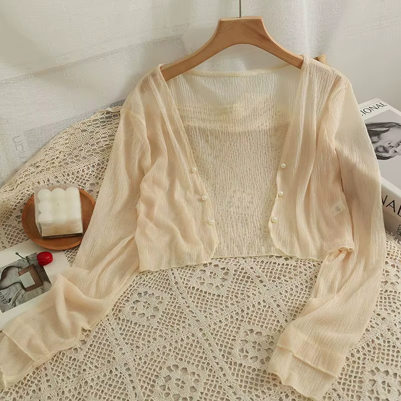 Cardigans Respirants à Simple Boutonnage pour Femme
