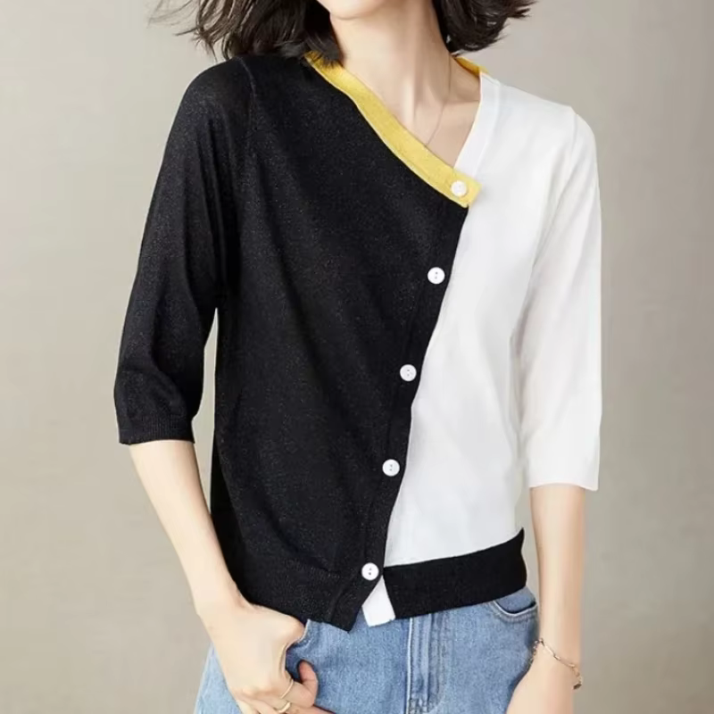 Cardigans pour femmes col en V mince été Style coréen Streetwear mode dames tricot chandails porter pour travailler Chic nouveau en tricots 2025