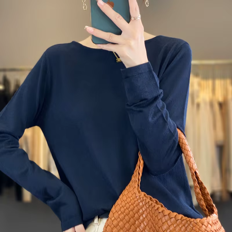 Pull en mélange de laine pour femme, pull à la mode, col un mot, manches longues, haute qualité, doux et soyeux, nouveau, 2025