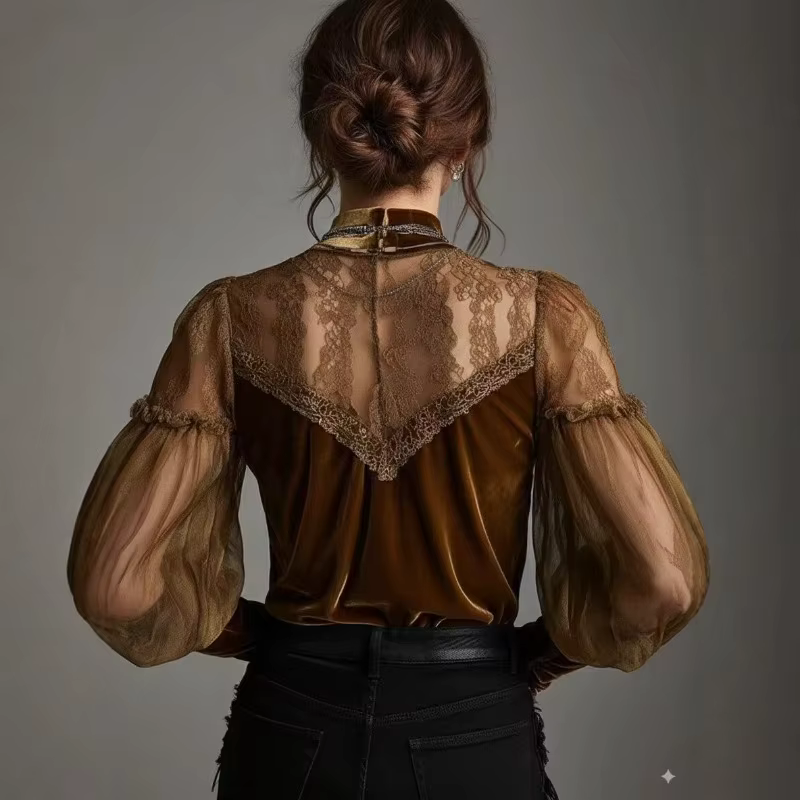 Haut à manches longues en maille pour femme
