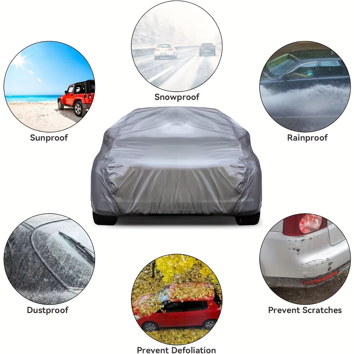 1 gilet de protection imperméable pour voiture, pour l'extérieur! Résistant aux UV, imperméable, anti-poussière, résistant à la neige - Housse de voiture imperméable toutes saisons