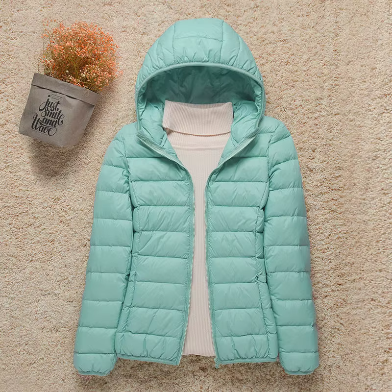 Doudoune Ultralégère à Capuche pour Femme, Manteau Chaud Matelassé, Parka Légère, Printemps Automne et Hiver 2022, 2021