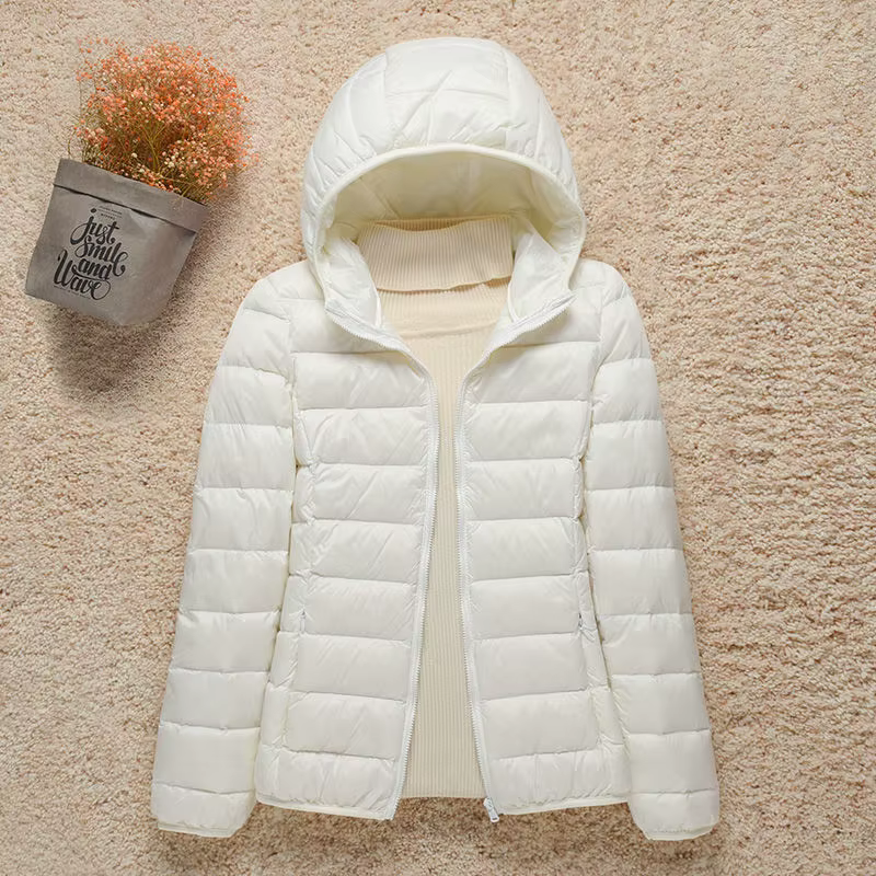 Doudoune Ultralégère à Capuche pour Femme, Manteau Chaud Matelassé, Parka Légère, Printemps Automne et Hiver 2022, 2021