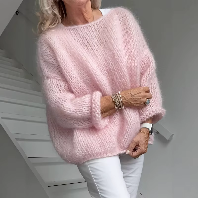 Pull en laine rose pour femme