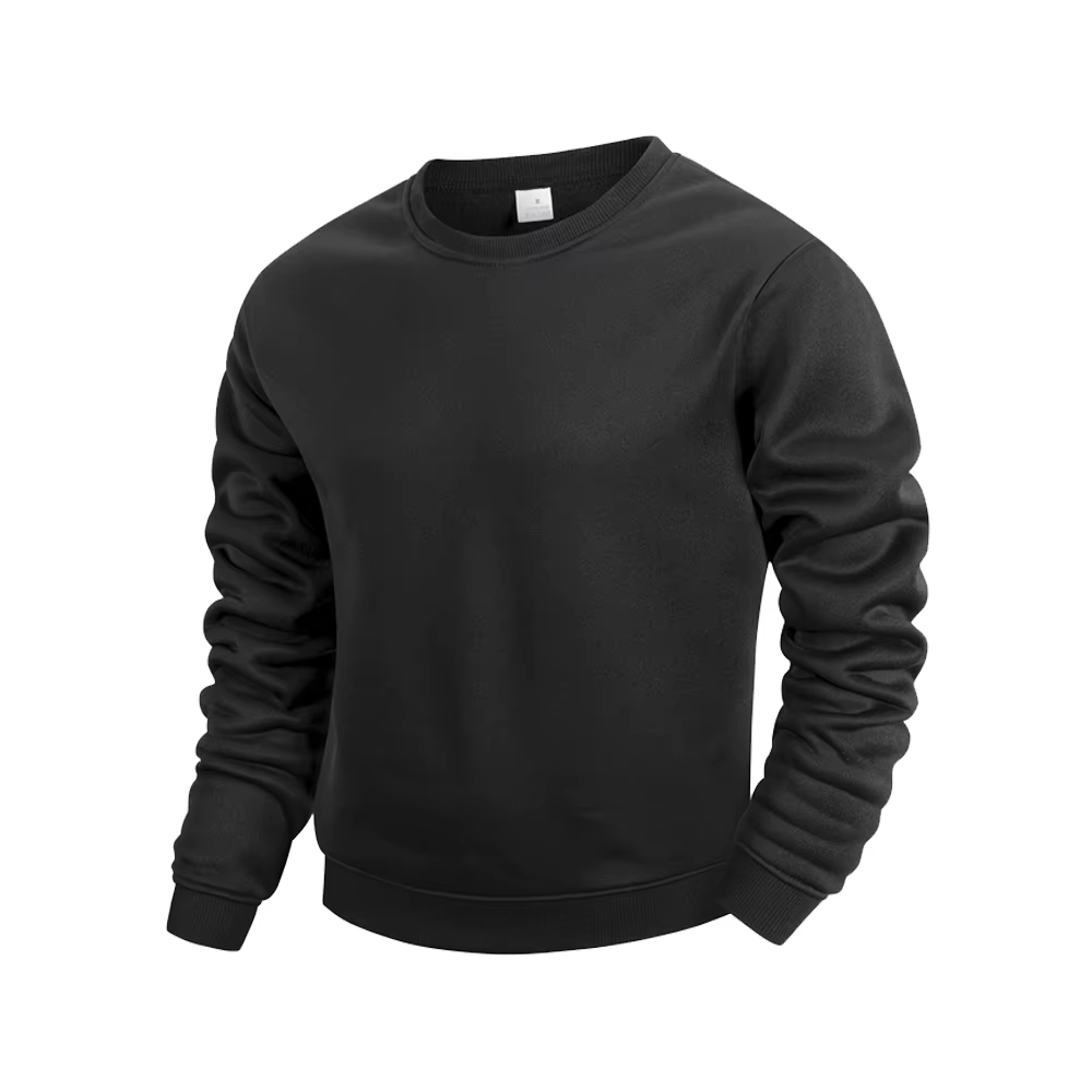 Sweat-shirt à col rond pour hommes, couleur unie, pull décontracté, à la mode, chaud, ample, vêtements de sport de rue, printemps automne
