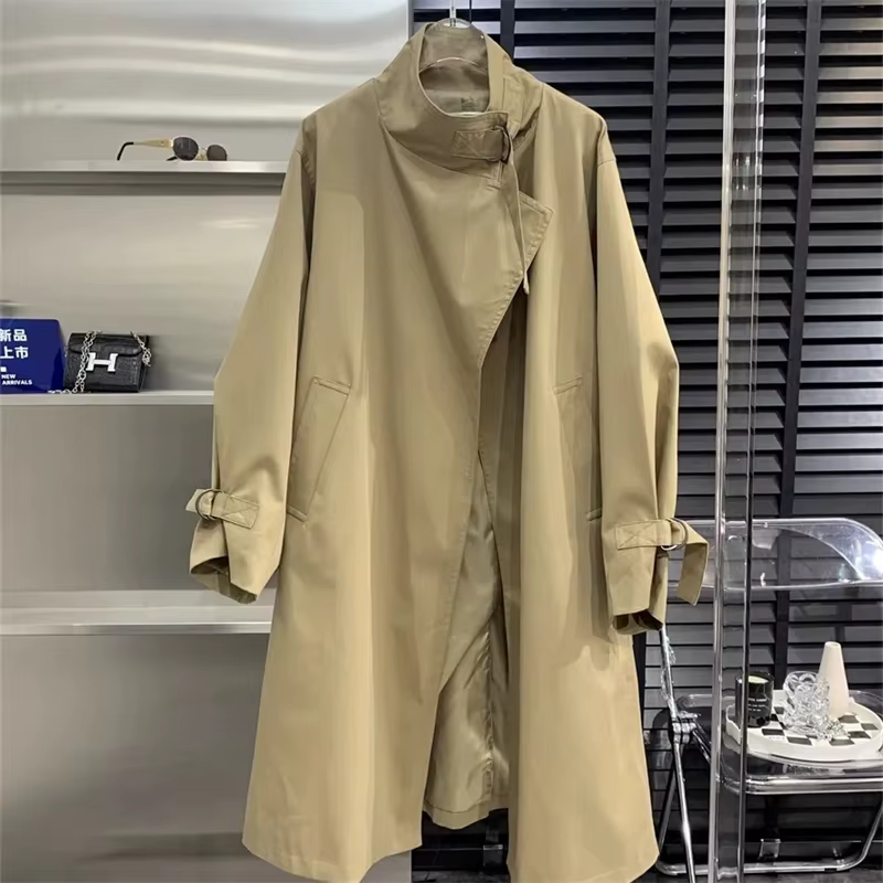 Coupe-vent femme 2025 printemps automne col montant élégant vêtement d'extérieur