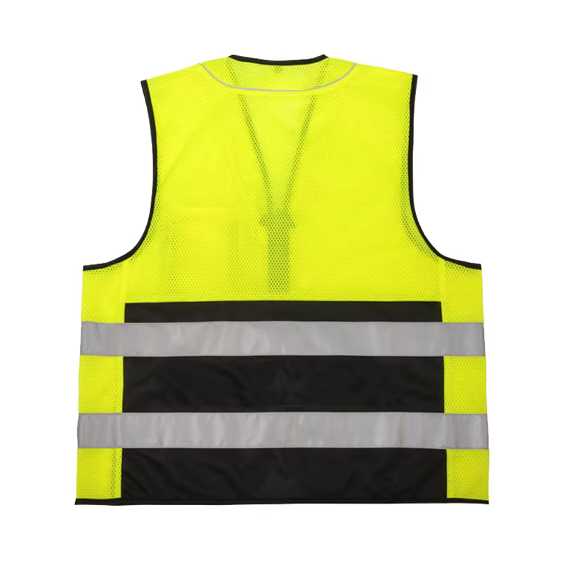 Gilet de travail jaune fluorescent Hi-Vis, gilet de travail en maille respirante, pour conducteurs de camions, le contrôle de la circulation et la moto