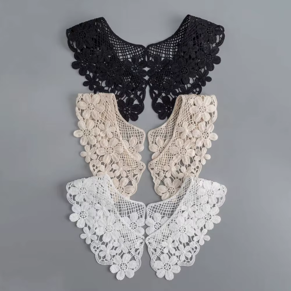 Faux col de chemise pour femme, col amovible, accessoires de couture de vêtements, tissu en dentelle, bricolage