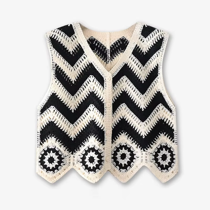 Chevron – gilet en Crochet pour femmes