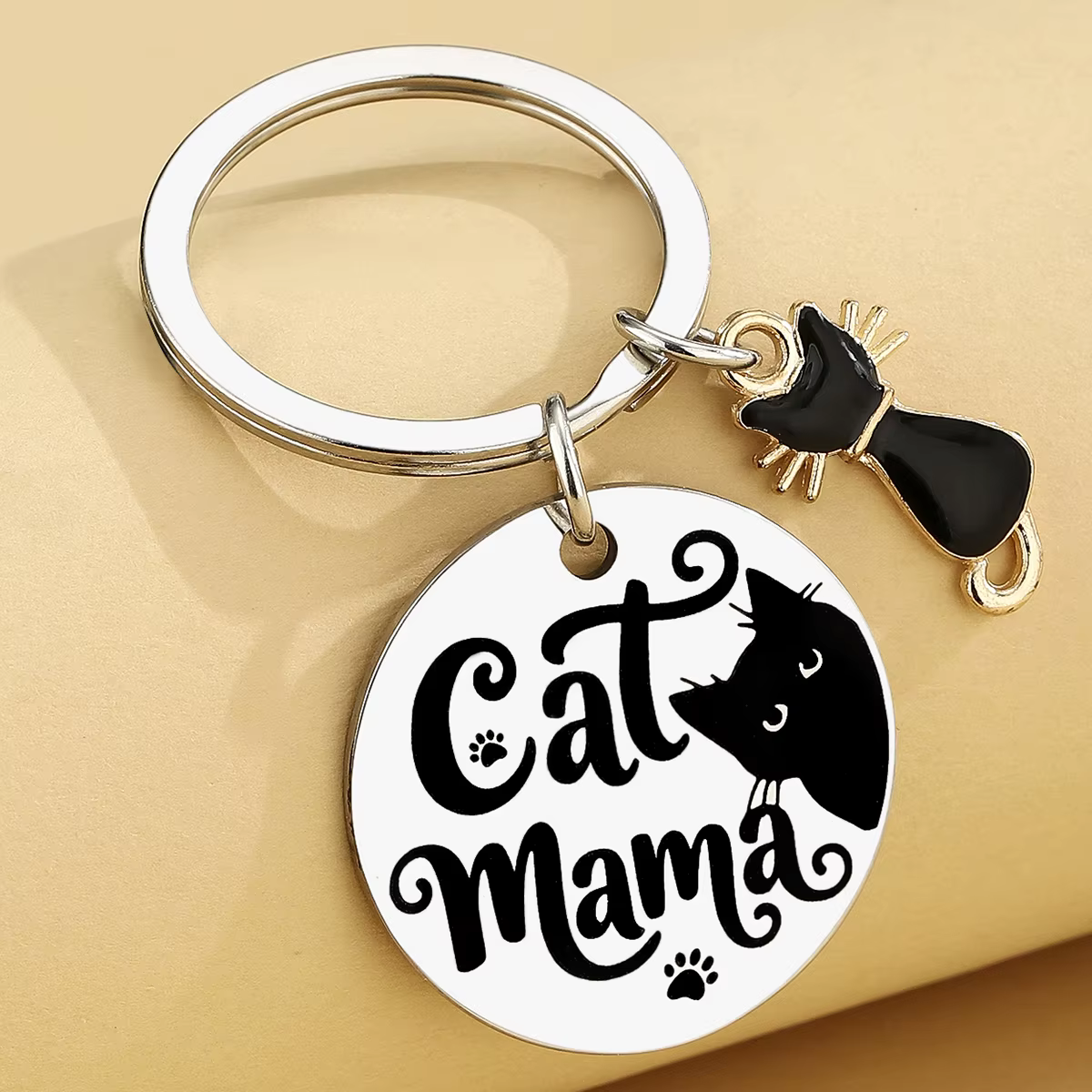 Chat maman cadeaux pour femmes anniversaire Unique chats noirs amant cadeau pour femmes filles drôle Halloween chat dame porte-clés cadeau