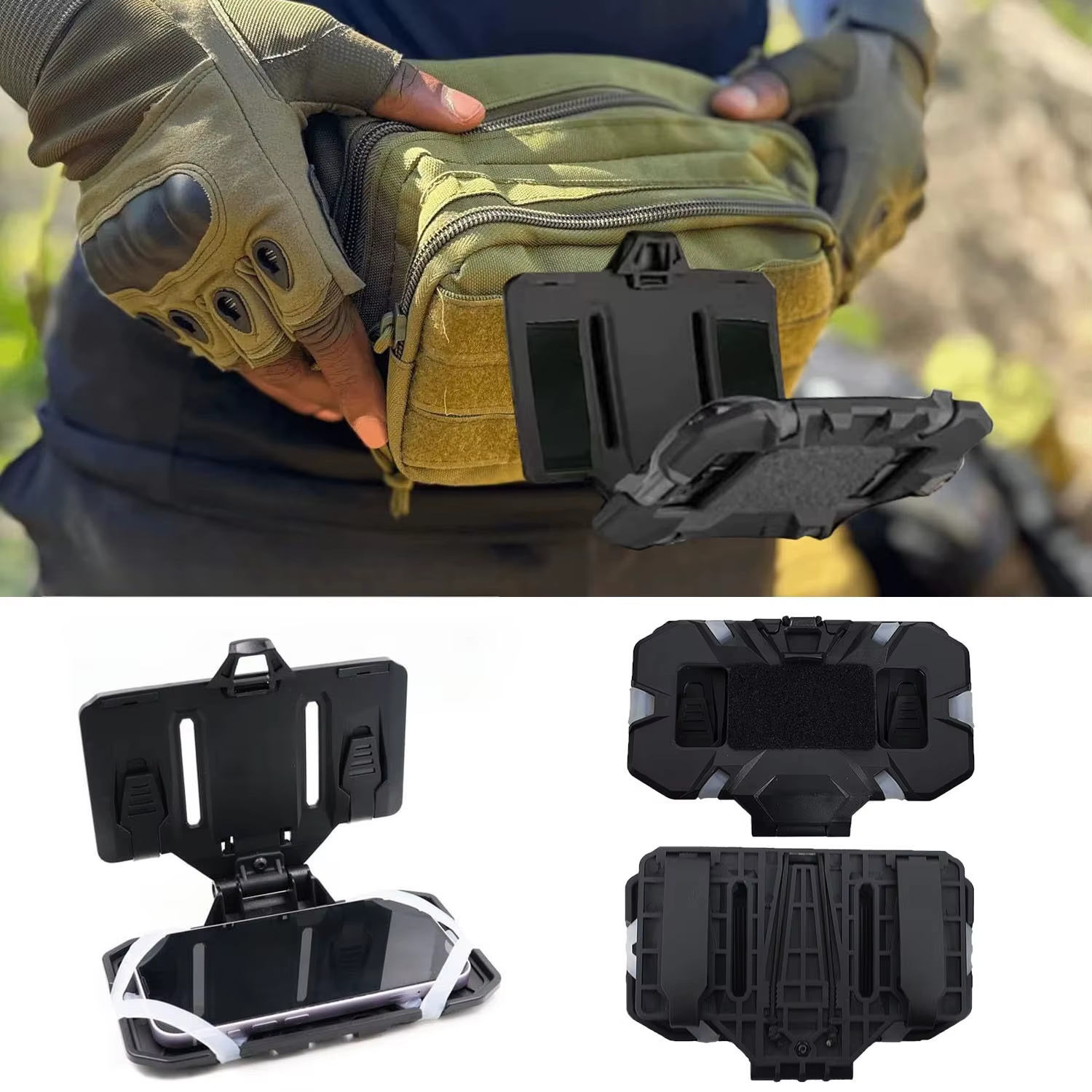 Gilet tactique poitrine cartes de téléphone support de Navigation adapté pour gilet de chasse porte-plaque MOLLE, panneau d'administration pliable à accès rapide
