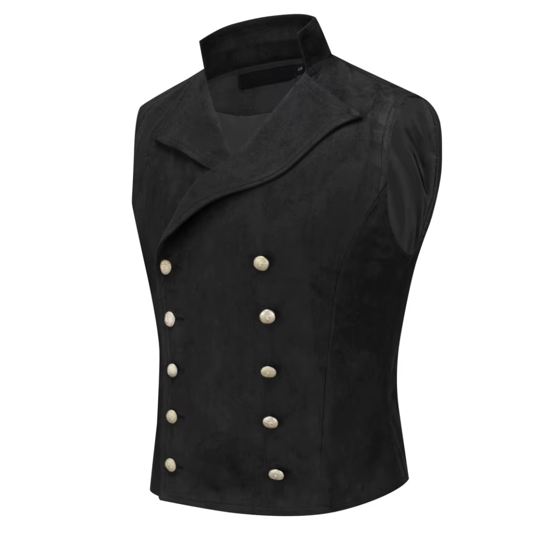 Hommes gilet noir velours hauteur revers Double bouton gilet pour mariage Banquet bureau d'affaires décontracté travail quotidien hommes costume gilet