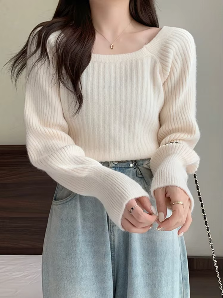 Pull à manches lanternes pour femme