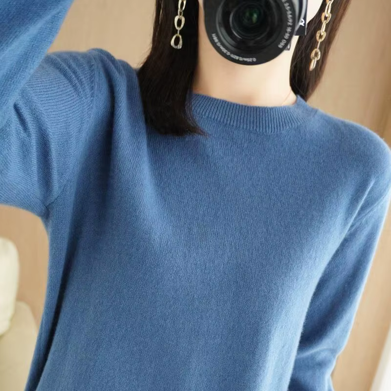 Pull fin à col rond pour femme, haut tricoté décontracté, sous-couche courte, à la mode, 18 couleurs, automne et hiver occasions spéciales