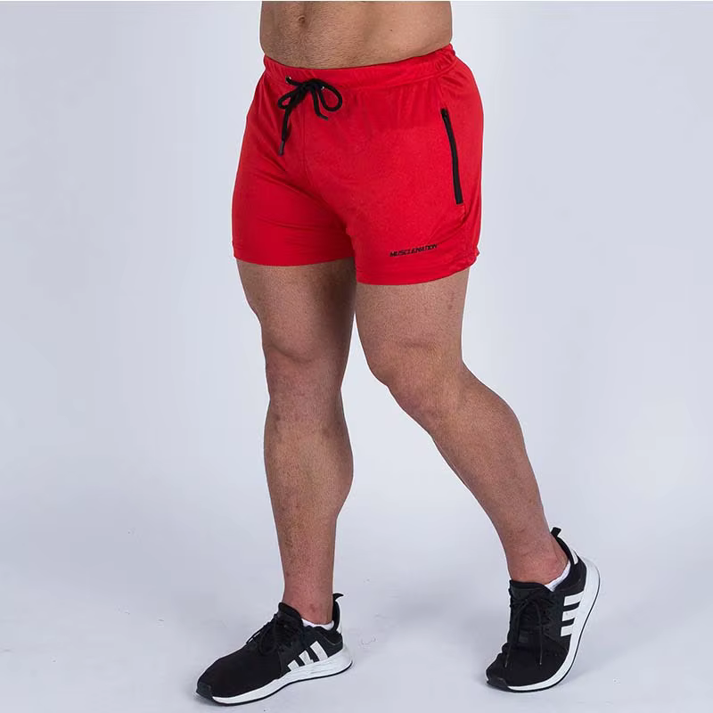 Short en maille pour hommes, séchage rapide, taille élastique, poches zippées, entraînement d'été, course à pied, sport, plage décontractée
