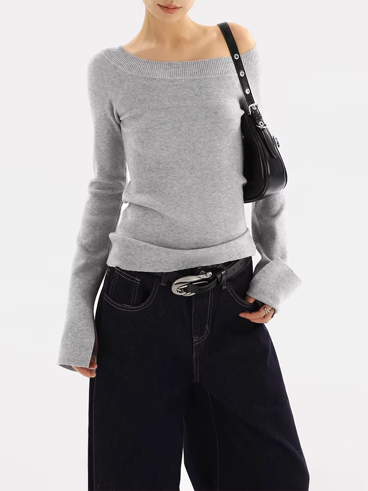 Pull à épaules dénudées pour femme