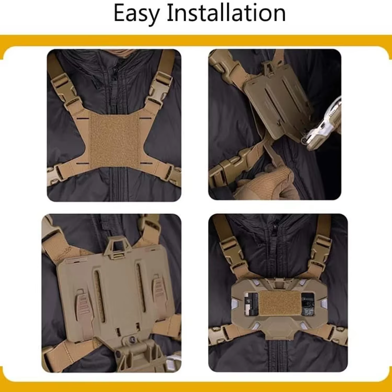 DulglaChest-Support de téléphone pour plate-forme, plaque Molle, support de poitrine SFP, carte de navigation en poudres Electrolux